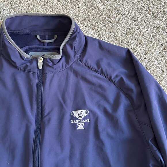 Peter Millar Mens L Full-Zip Lightweight Golf Jacket Navy - Picture 2 of 13